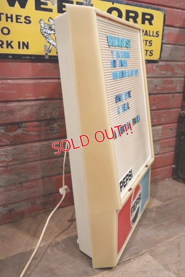 画像11: dp-221001-03 PEPSI / 1970's-1980's Lighted Menu Sign