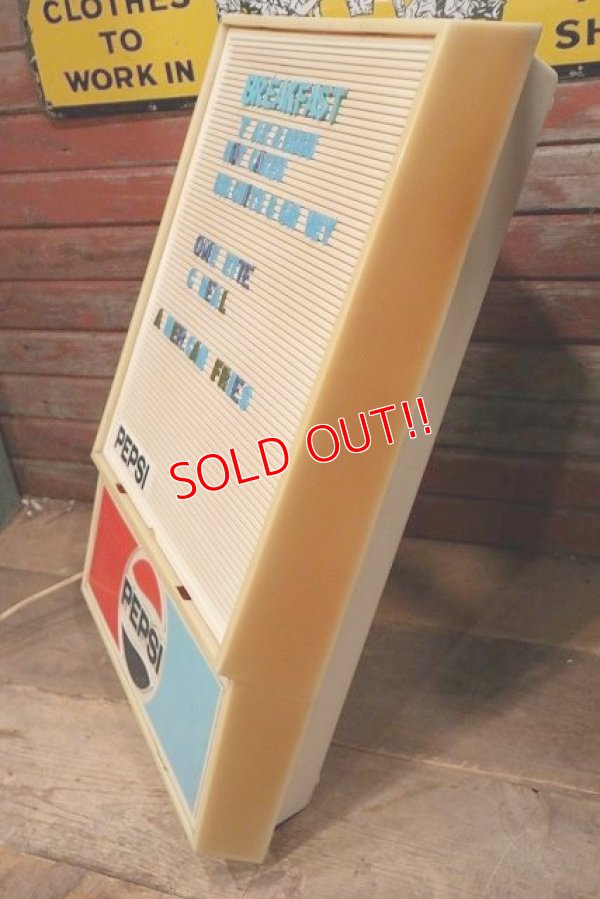 画像10: dp-221001-03 PEPSI / 1970's-1980's Lighted Menu Sign