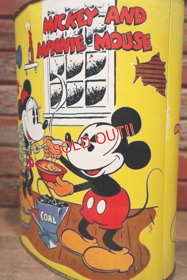 画像2: ct-221101-06 Mickey Mouse & Minnie Mouse / CHEINCO 1970's Tin Trash Box
