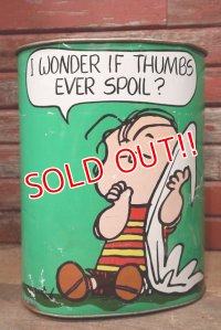ct-221101-66 PEANUTS / CHEINCO 1970's Trash Box "Linus, Snoopy & Peppermint Patty"
