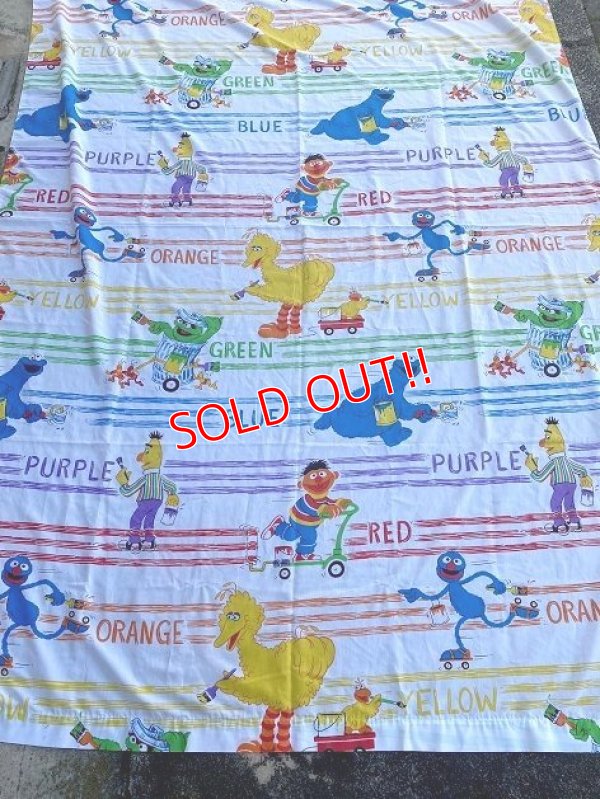 画像1: ct-221101-01 SESAME STREET / 1980's Flat Sheet (Twin)