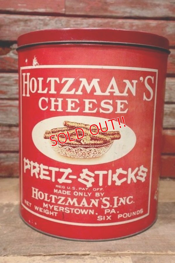 画像1: dp-221101-32 HOLTZMAN'S CHEESE PRETZ-STICKS / 1940's Tin Can