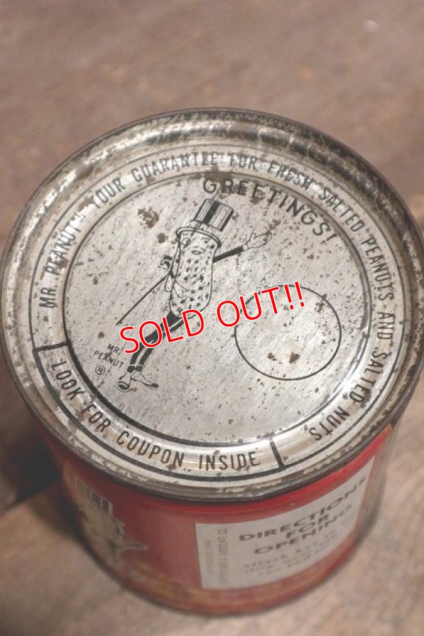 画像6: dp-221101-07 PLANTERS / MR.PEANUT 1940's Salted MIXED NUTS Can