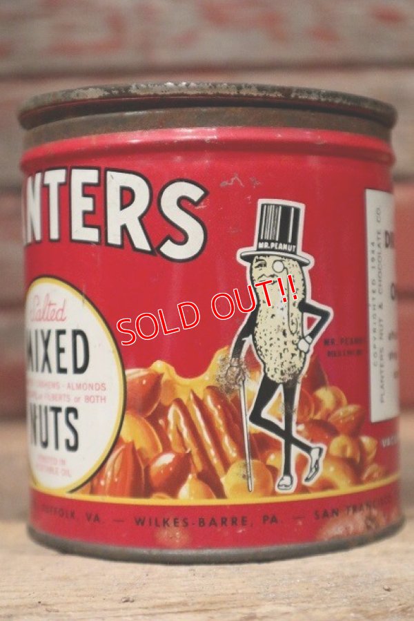 画像3: dp-221101-07 PLANTERS / MR.PEANUT 1940's Salted MIXED NUTS Can