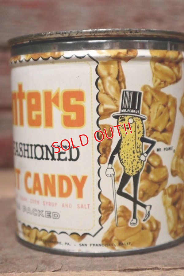 画像3: dp-221101-08 PLANTERS / MR.PEANUT 1940's OLD FASHIONED PEANUT CANDY Can