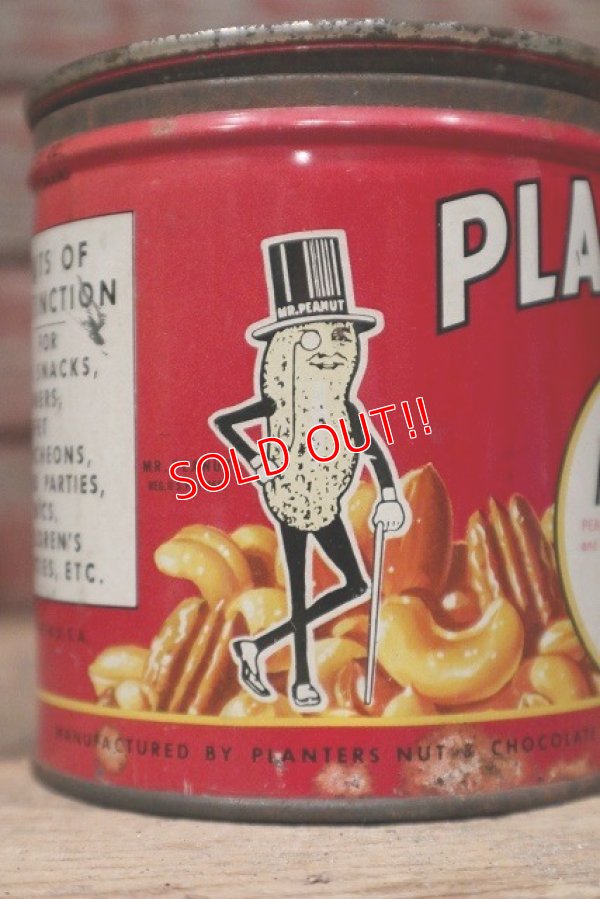 画像2: dp-221101-07 PLANTERS / MR.PEANUT 1940's Salted MIXED NUTS Can