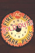 dp-221101-57 AC FIRE RING SPARK PLUGS / 1960's Lighted Clock