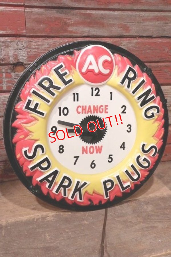 画像6: dp-221101-57 AC FIRE RING SPARK PLUGS / 1960's Lighted Clock