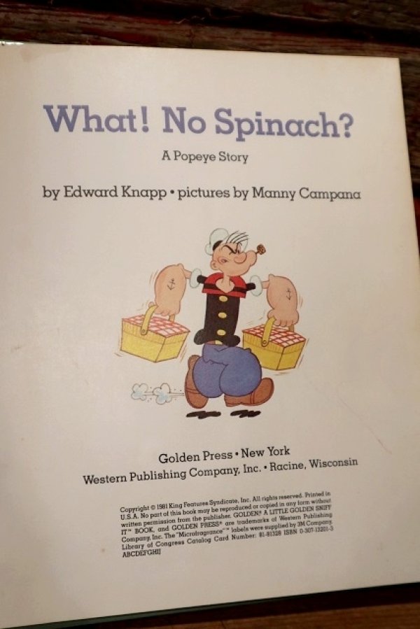 画像2: ct-220901-13 Popeye / 1981 "What! No Spinach?" Picture Book