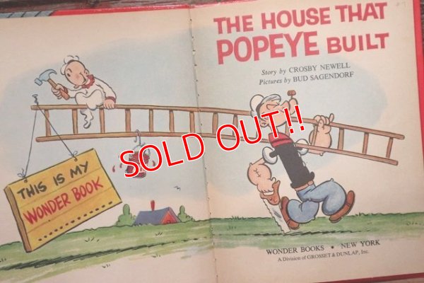 画像2: ct-220901-13 Popeye / Wonder Book 1960 "The House That Popeye Build" Picture Book