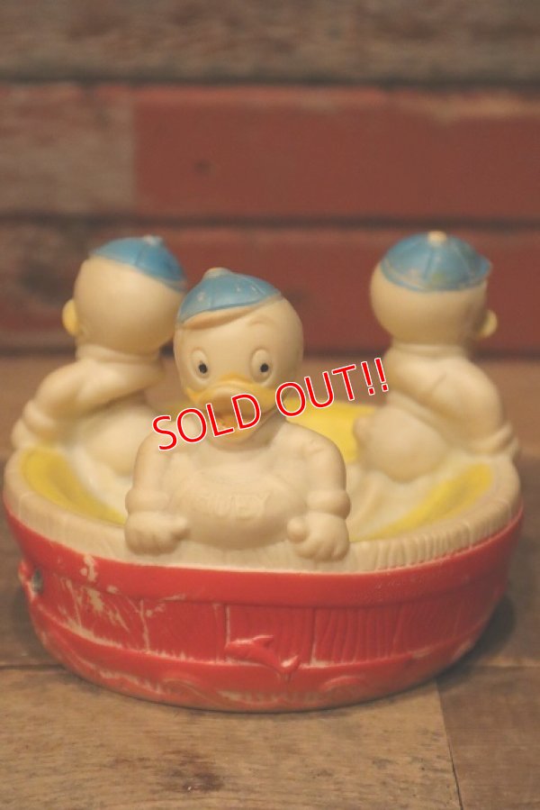 画像1: ct-221201-23 Huey, Dewey and Louie / Sun Rubber 1950's-1960's Rubber Soap Tub