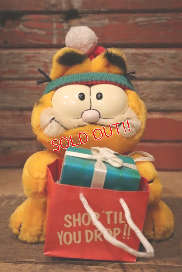 画像1: ct-220901-14 Garfield / DAKIN 1980's Plush Doll "SHOP 'TIL YOU DROP!!"