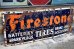 画像1: dp-221201-25 Firestone / 1940's Porcelain Sign (1)