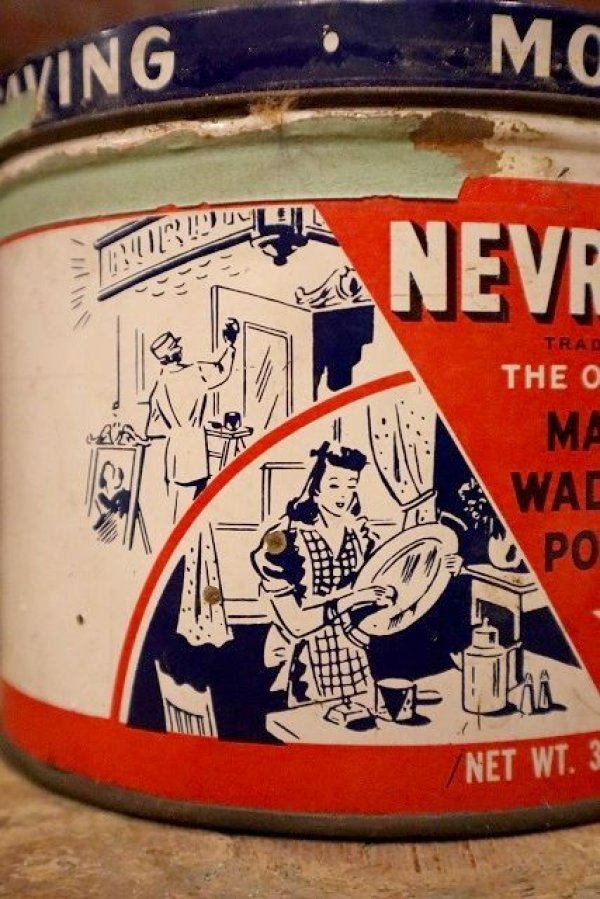 画像2: dp-221101-04 NEVR-DULL / 1940's Cleaning & Polishing Cloth Can