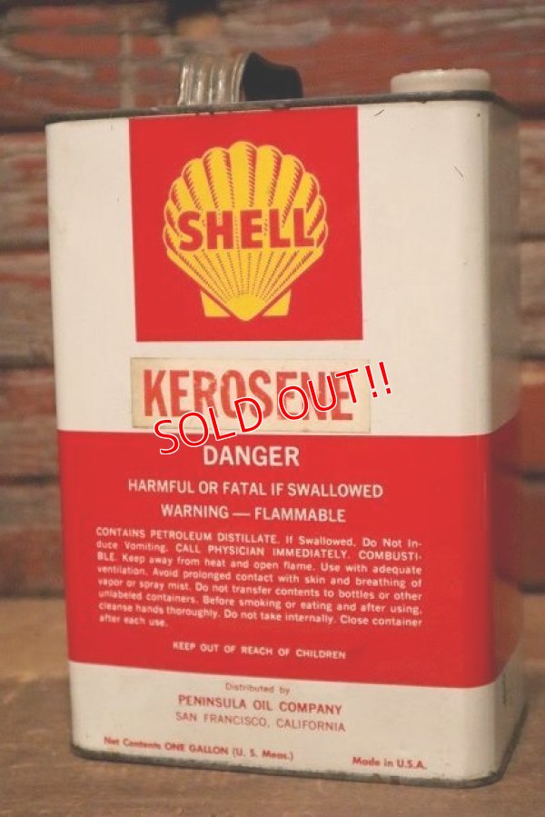 画像1: dp-230101-26 SHELL / 1960's-1970's KEROSENE ONE GALLON Can