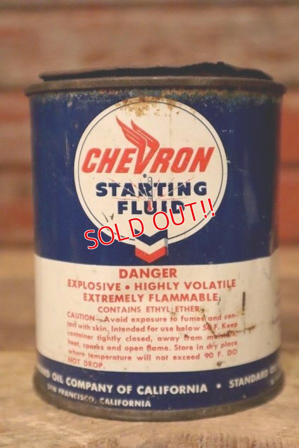 画像1: dp-230101-25 CHEVRON / 1950's Starting Fluid Can