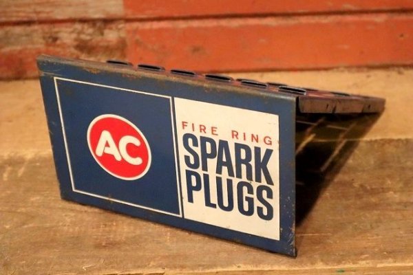 画像1: dp-221201-54 AC Spark Plugs / 1960's Metal Rack Sign