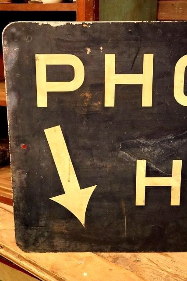 画像2: dp-221201-36 "PHONE HERE" Vintage Sign