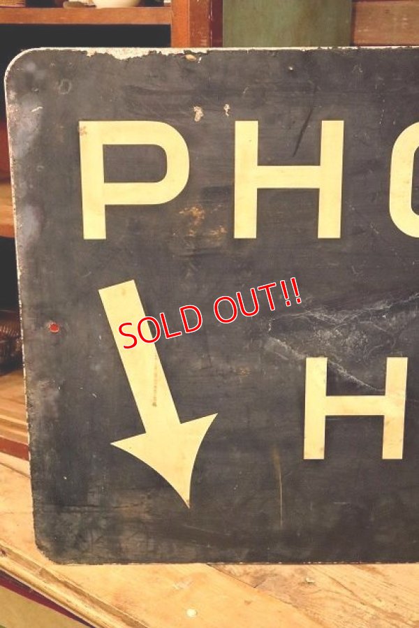 画像2: dp-221201-36 "PHONE HERE" Vintage Sign
