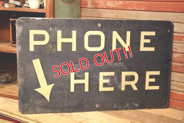 画像1: dp-221201-36 "PHONE HERE" Vintage Sign