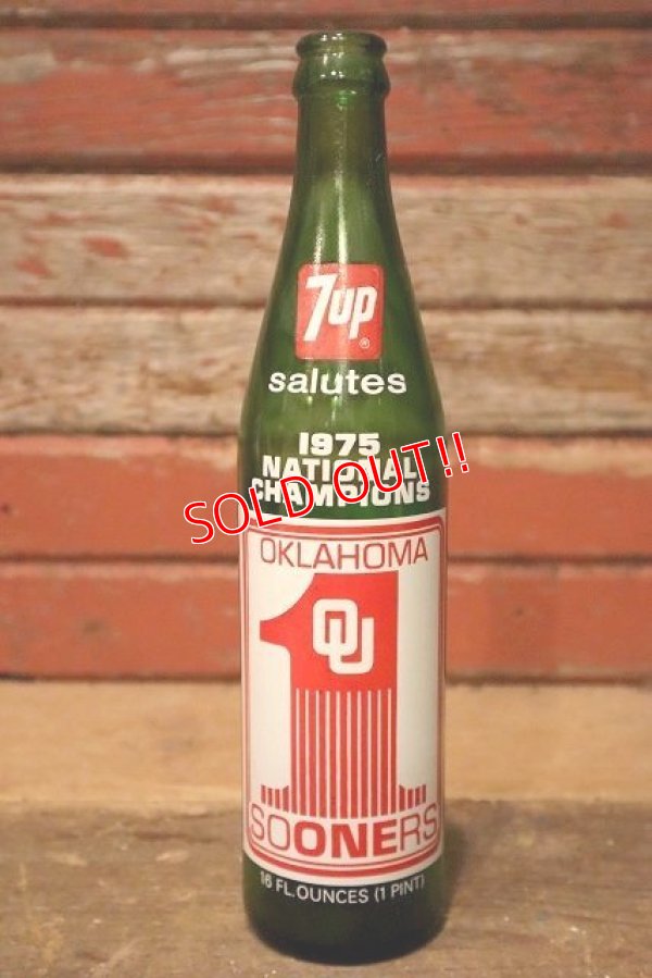 画像1: dp-230101-65 University of Oklahoma / OKLAHOMA SOONERS 1975 National Champion 7up Bottle