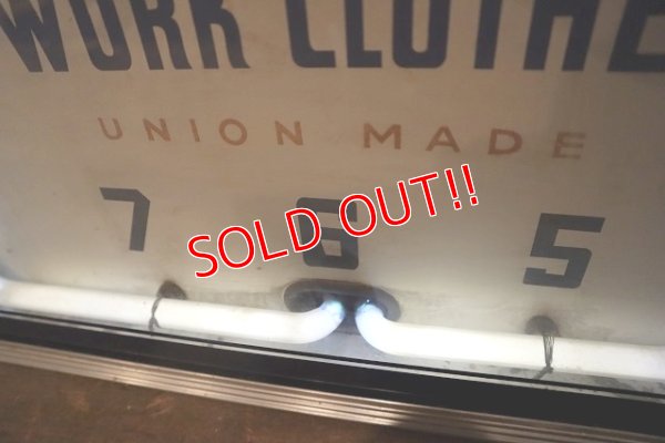 画像5: dp-230101-44 HEADLIGHT WORK CLOTHES 1940's Advertising Neon Clock