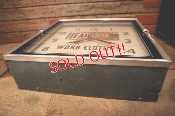 画像13: dp-230101-44 HEADLIGHT WORK CLOTHES 1940's Advertising Neon Clock