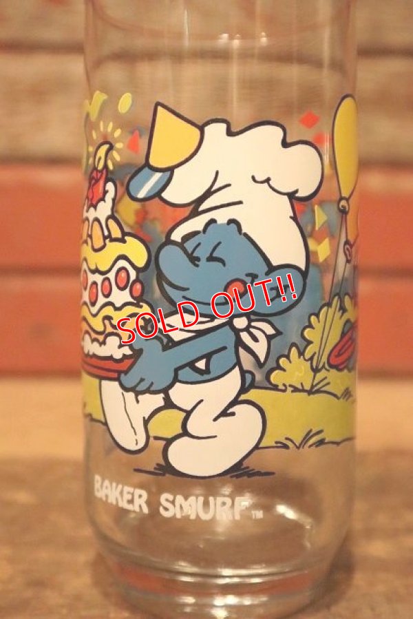 画像2: ct-230301-33 SMURF / Hardee's 1983 "BAKER SMURF" Glass