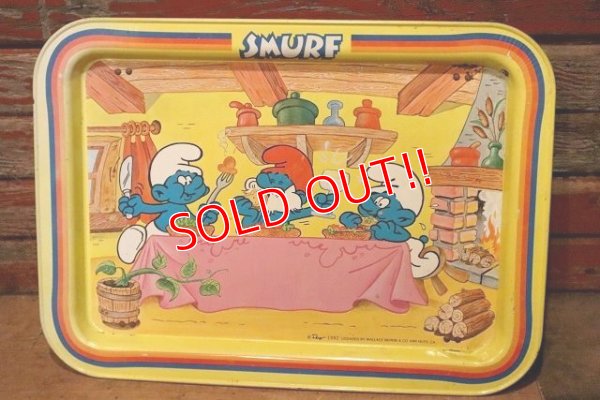 画像1: ct-230301-72 SMURF / 1980's Kid's Tin Table