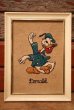 画像1: ct-230301-97 Donald Duck / 1960's Embroidered Framed Picture (1)