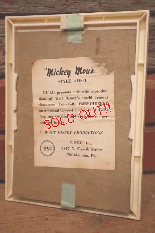画像6: ct-230301-96 Mickey Mouse / 1960's Embroidered Framed Picture