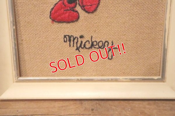 画像3: ct-230301-96 Mickey Mouse / 1960's Embroidered Framed Picture