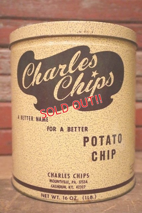 画像2: dp-230301-39 Charles Chips / Vintage Potato Chips Can