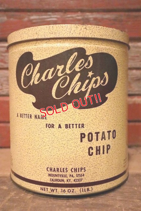 画像1: dp-230301-39 Charles Chips / Vintage Potato Chips Can