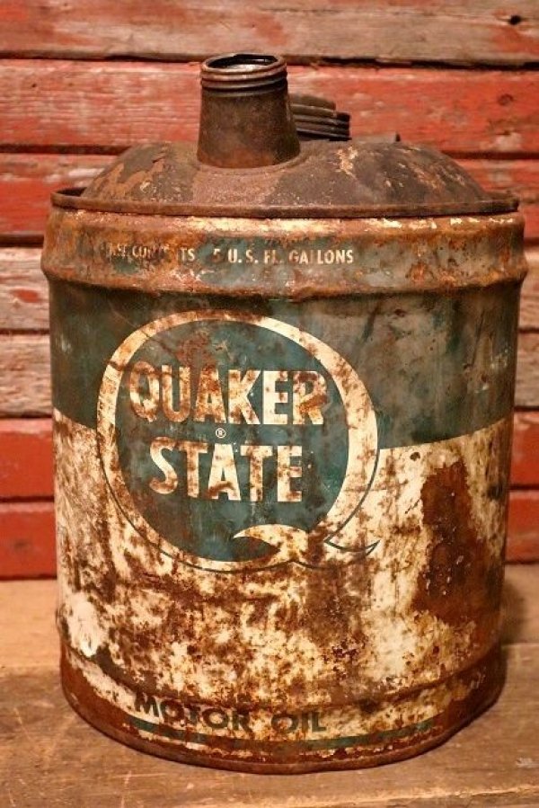 画像1: dp-230301-112 QUAKER STATE / 1970's 5 U.S.Gallons Oil Can