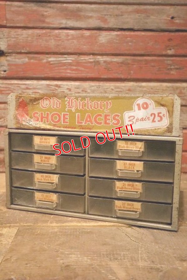 画像1: dp-230301-114 Old Hickory / Vintage Shoe Laces Store Counter Top Display