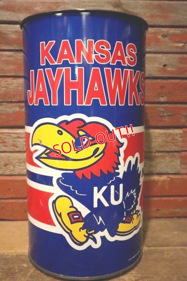 画像4: dp-230414-05 The University of Kansas / Jayhawks Tin Trash Box