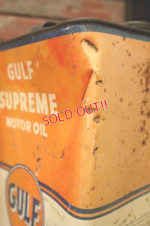 画像9: dp-230414-14 GULF / 1960's GULF SUPREME MOTOR OIL 2 U.S. Gallons Can