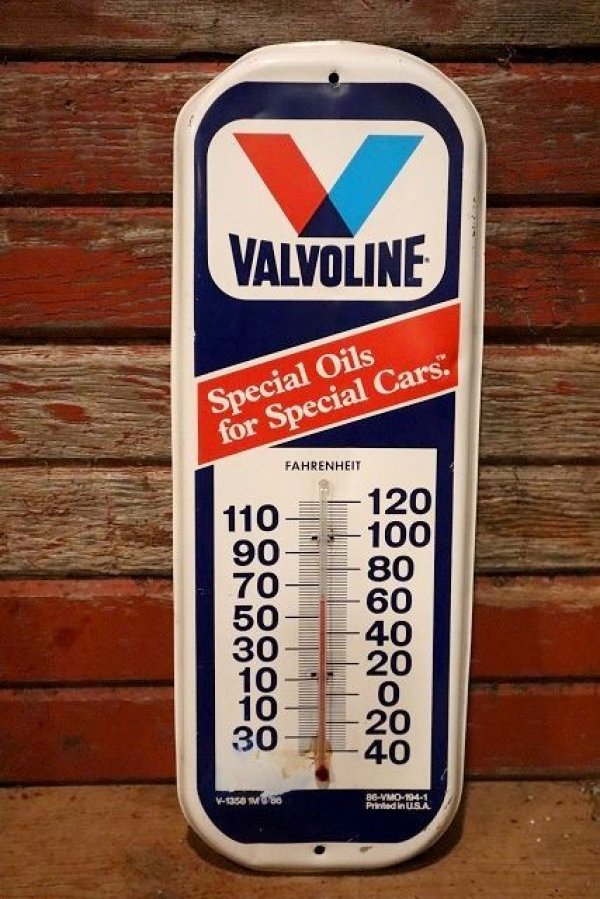 画像1: dp-230401-39 VALVOLINE / 1980's Thermometer Sign