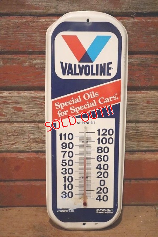 画像1: dp-230401-39 VALVOLINE / 1980's Thermometer Sign