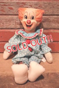 ct-230414-26 Bozo the Clown / Knickerbocker 1960's Rubber Face Doll