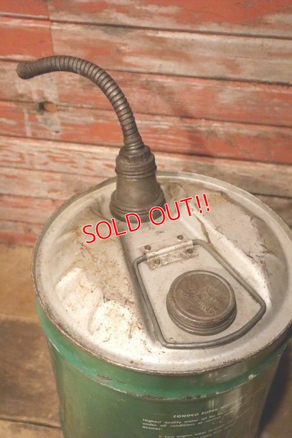 画像7: dp-230401-20 CONOCO / SUPER V MOTOR OIL1950's-1960's 5 U.S. GALLONS OIL CAN
