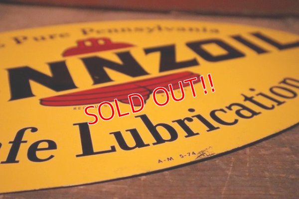 画像9: dp-230401-44 PENNZOIL / 1970's W-side Metal Sign