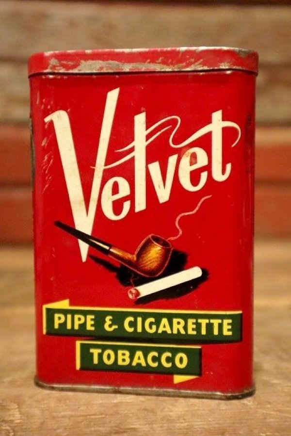 画像1: dp-230401-02 Velvet / 1940's-1950's Pipe & Cigarette Tobacco Can