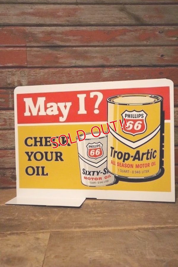 画像1: dp-230503-61 PHILLIPS 66 / 1960's W-side Metal Sign