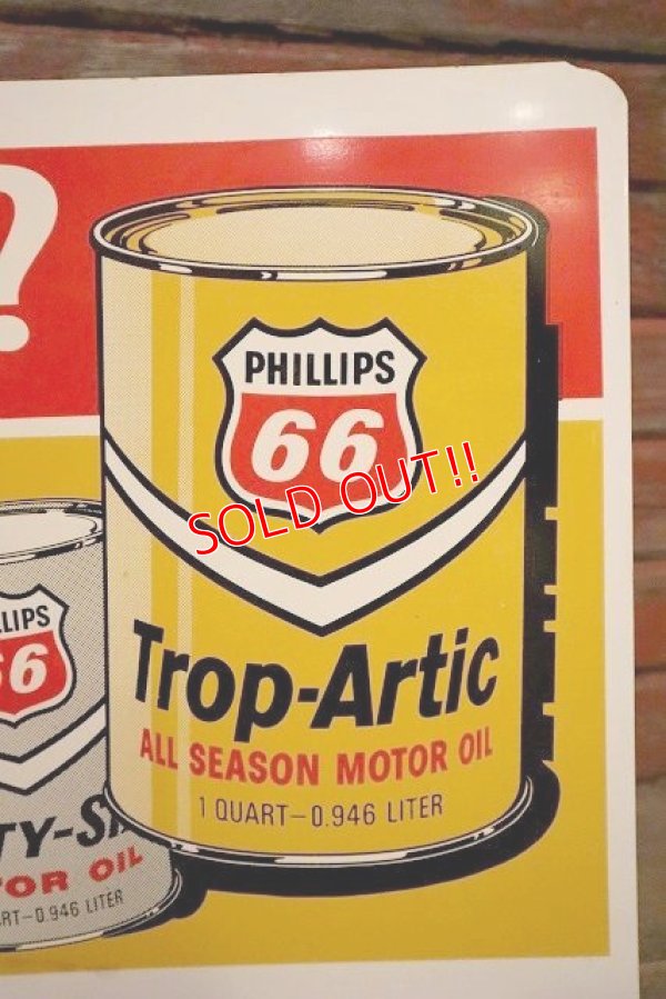 画像2: dp-230503-61 PHILLIPS 66 / 1960's W-side Metal Sign