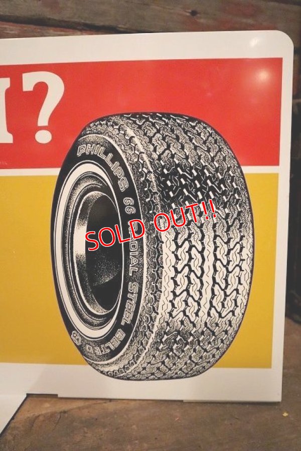 画像6: dp-230503-61 PHILLIPS 66 / 1960's W-side Metal Sign