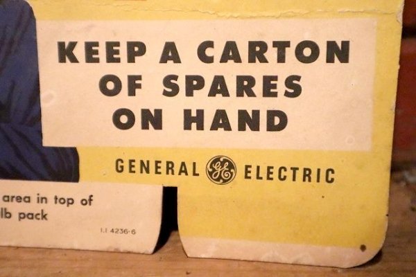 画像2: dp-230201-41 GENERAL ELECTRIC / 1950's Cardboard Sign