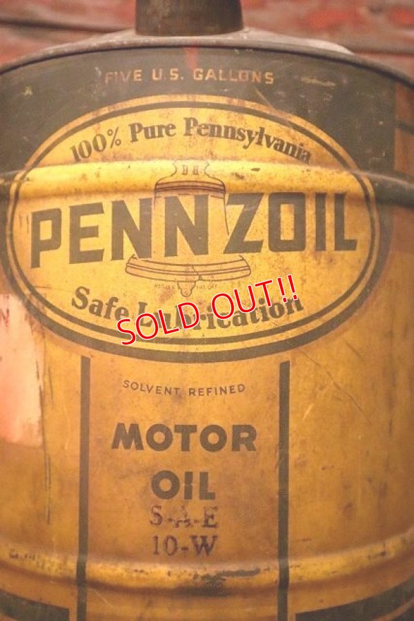 画像2: dp-230503-81 PENNZOIL / 1950's-1960's 5 U.S. GALLONS CAN