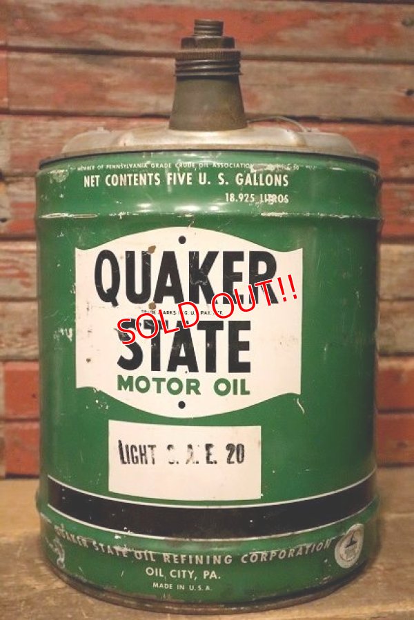 画像1: dp-230503-30 QUAKER STATE / 1940's 5 U.S. GALLONS CAN